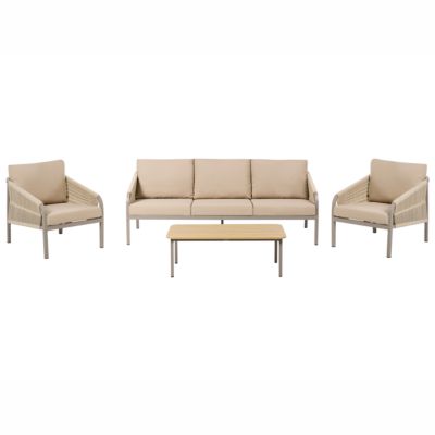 Ensemble de salon de jardin avec table 5 places MURATO Métal Beige