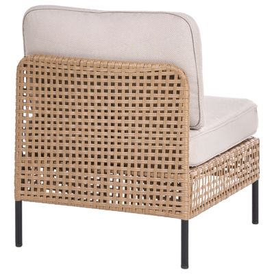 Ensemble de salon de jardin avec table 6 places OMEGANA Polyrotin Beige clair