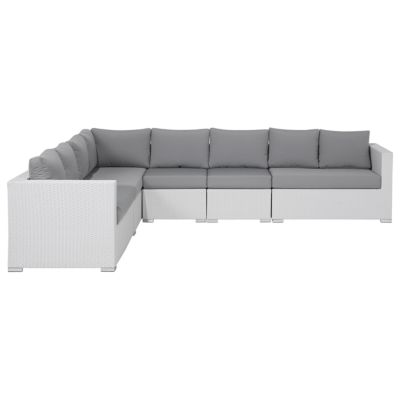 Ensemble de salon de jardin avec table 8 places XXL Côté droit Blanc
