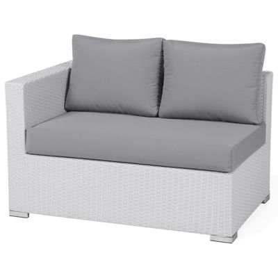 Ensemble de salon de jardin avec table 8 places XXL Côté droit Blanc