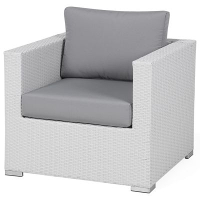 Ensemble de salon de jardin avec table 8 places XXL Côté droit Blanc