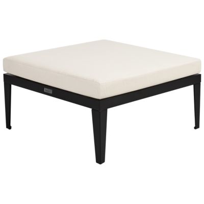 Ensemble de salon de jardin avec table et ottoman 3 places BRACCIANO Côté droit Bois d'acacia certifié Beige clair