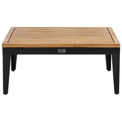 Ensemble de salon de jardin avec table et ottoman 3 places BRACCIANO Côté gauche Bois d'acacia certifié Beige clair
