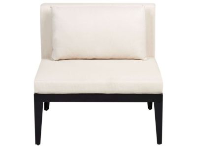 Ensemble de salon de jardin avec table et ottoman 4 places BRACCIANO Côté droit Bois d'acacia certifié Beige clair