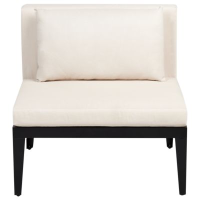 Ensemble de salon de jardin avec table et ottoman 4 places BRACCIANO Côté droit Bois d'acacia certifié Beige clair