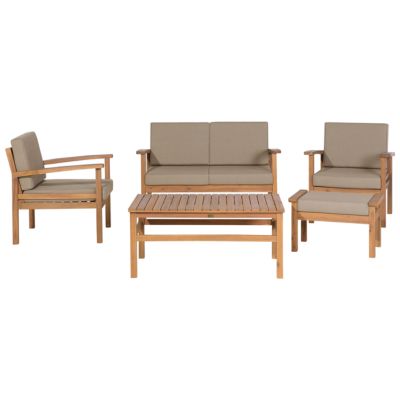 Ensemble de salon de jardin avec table et ottoman 4 places MANILA Acacia Marron clair