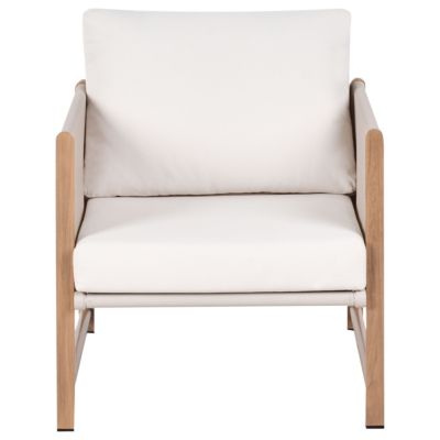 Ensemble de salon de jardin avec table et ottoman 5 places NOLA Métal Beige clair