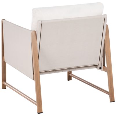 Ensemble de salon de jardin avec table et ottoman 5 places NOLA Métal Beige clair