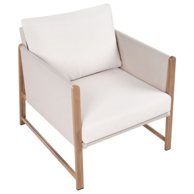 Ensemble de salon de jardin avec table et ottoman 5 places NOLA Métal Beige clair