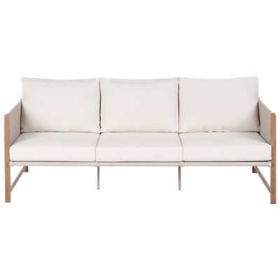 Ensemble de salon de jardin avec table et ottoman 5 places NOLA Métal Beige clair