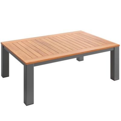 Ensemble de salon de jardin modulable 6-7 places - structure en fer galvanisé - avec table basse et repose-pieds - Gris
