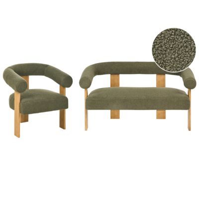 Ensemble de salon ILBRO Bouclé Vert/marron clair