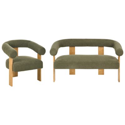 Ensemble de salon ILBRO Bouclé Vert/marron clair