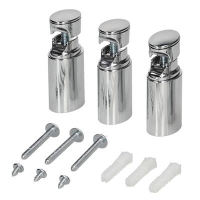 Ensemble de supports de radiateur pour sèche-serviettes, finition chrome brillant, en ABS Kibath