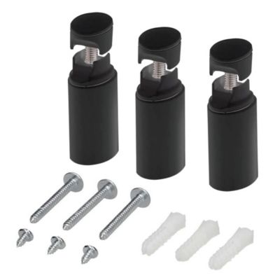 Ensemble de supports de radiateur pour sèche-serviettes, finition noir mat, en ABS Kibath