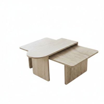 Ensemble de table basse en bois "Paris" 105 x 60 x 35 cm  Bronze