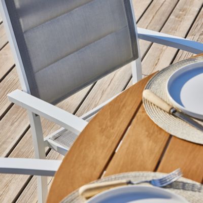 Ensemble de table de jardin 300-200x100 cm et 8 chaises en aluminium blanc - Osaka