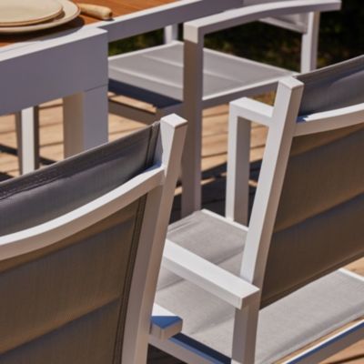 Ensemble de table de jardin 300-200x100 cm et 8 chaises en aluminium blanc - Osaka