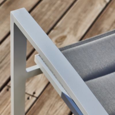 Ensemble de table de jardin 300-200x100 cm et 8 chaises en aluminium blanc - Osaka