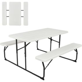 Ensemble de Table de Pique Nique Pliante Table de Camping pour 4 Personnes