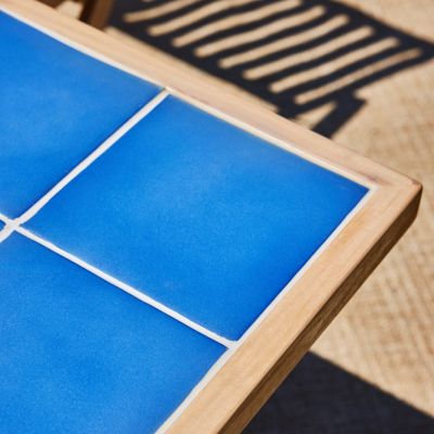 Ensemble de table en bois bleu et céramique et 6 chaises Siena - Java Light
