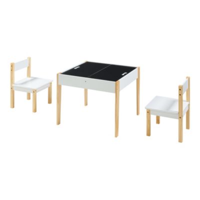 Ensemble de table et 2 chaises pour enfants Smedjebacken naturel blanc noir en.casa
