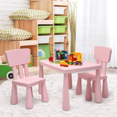 Ensemble de Table et Chaises pour Enfants Table et 2 Chaises en Plastique pour Activites etude Utilisation Rose