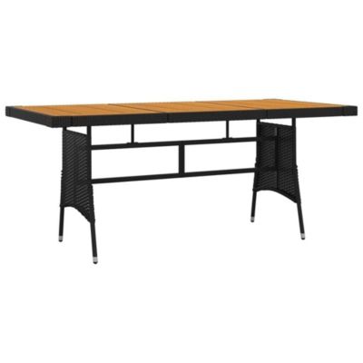 Ensemble de Table à Manger Noir - Salon de Jardin - Table de jardin - Chaises de Repas - Dîner d'Extérieur Jardin Terrasse