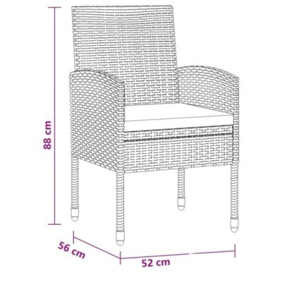 Ensemble de Table à Manger Noir - Salon de Jardin - Table de jardin - Chaises de Repas - Dîner d'Extérieur Jardin Terrasse