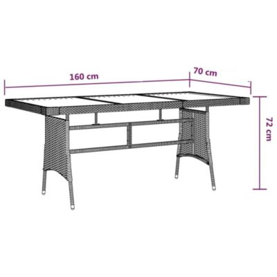 Ensemble de Table à Manger Noir - Salon de Jardin - Table de jardin - Chaises de Repas - Dîner d'Extérieur Jardin Terrasse