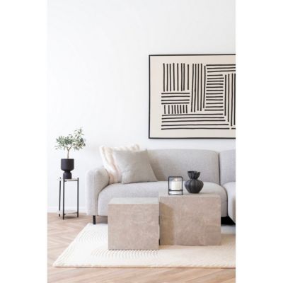 Ensemble de Tables d'Appoint Prague, Gris, MDF, 50x50x40 cm, Seven Design