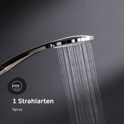 Ensemble douche bain-douche Chromé sans mitigeur Pommeau pluie 220mm Douchette EnerJet Barre fixe Hit