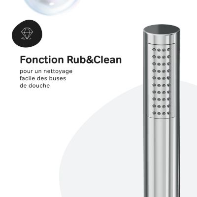 Ensemble douche bain-douche Chromé sans mitigeur Pommeau tropical Douchette EnerJet Air-In -30% Spike