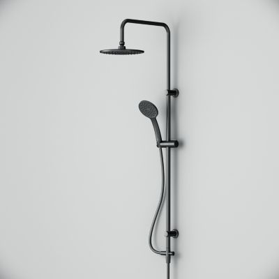 Ensemble douche bain-douche Noir mat sans mitigeur Pommeau pluie 220mm Douchette EnerJet PVD Hit