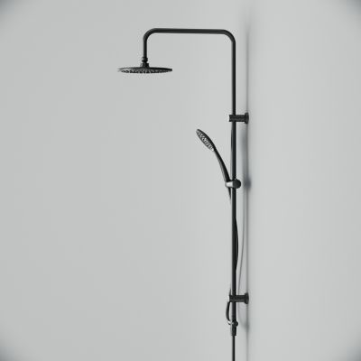 Ensemble douche bain-douche Noir mat sans mitigeur Pommeau pluie 220mm Douchette EnerJet PVD Hit