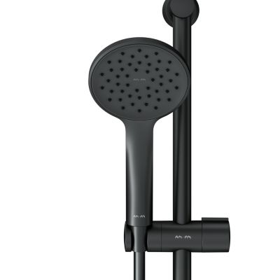 Ensemble douche bain-douche Noir mat sans mitigeur Pommeau pluie 220mm Douchette EnerJet PVD Hit
