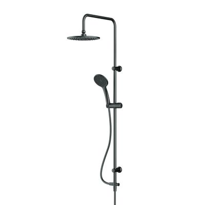 Ensemble douche bain-douche Noir mat sans mitigeur Pommeau pluie 220mm Douchette EnerJet PVD Hit