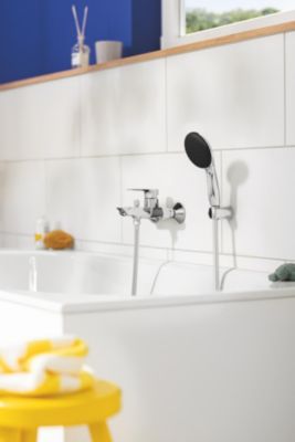 Ensemble douchette 1 jet + support + flexible chrome, Grohe Vitalio Start 100