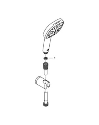 Ensemble douchette 2 jets + support + flexible chrome, Grohe Vitalio Comfort 100