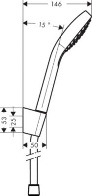 Ensemble douchette 3 jets et flexible chromé Hansgrohe MySelect E