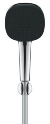 Ensemble douchette 3 jets + support + flexible chrome, Grohe Vitalio 100