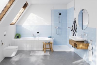 Ensemble douchette 3 jets + support + flexible chrome, Grohe Vitalio 100