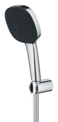 Ensemble douchette 3 jets + support + flexible chrome, Grohe Vitalio 100