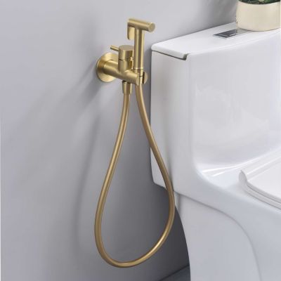 Ensemble douchette hygiénique WC SKY BATH or brossé PVD Inox S304 série HARMONY