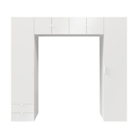 Ensemble en arche colonnes portes battantes et caissons suspendus blancs GoodHome Atomia H. 225 x L. 250 x P. 47 cm