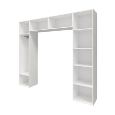 Ensemble en arche colonnes portes battantes et caissons suspendus blancs GoodHome Atomia H. 225 x L. 250 x P. 47 cm