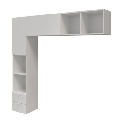 Ensemble en L colonne et caissons suspendus blancs GoodHome Atomia H. 187,5 x L. 187,5 x P. 37 cm