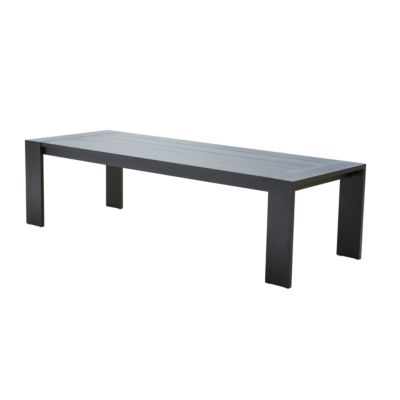 Ensemble IBIZA 8/10p en aluminium gris/noir et 8 fauteuils en textilène