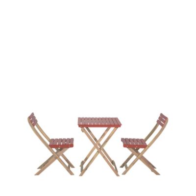 Ensemble jardin bois 2 personnes table chaises extérieur terrasse balcon Dana