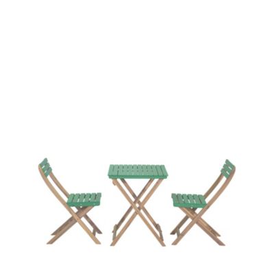 Ensemble jardin bois 2 personnes table chaises extérieur terrasse balcon Dana